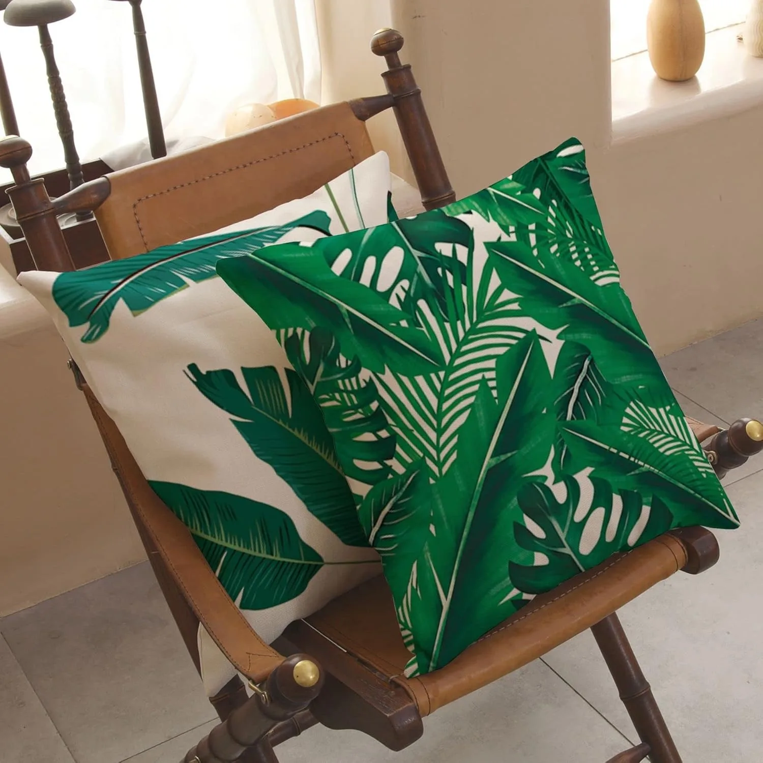 Фото Conjunto 4 средства для альмохadas con diseño bohemio plantas, funda cuadrada corativa, juego cojines 4 regalos corativos perfe №5