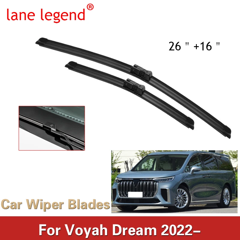 

lane legend Car Wiper LHD Front Wiper Blades Set For Voyah Dream 2022- Car Accessories Windshield Windscreen Window 26"+16"