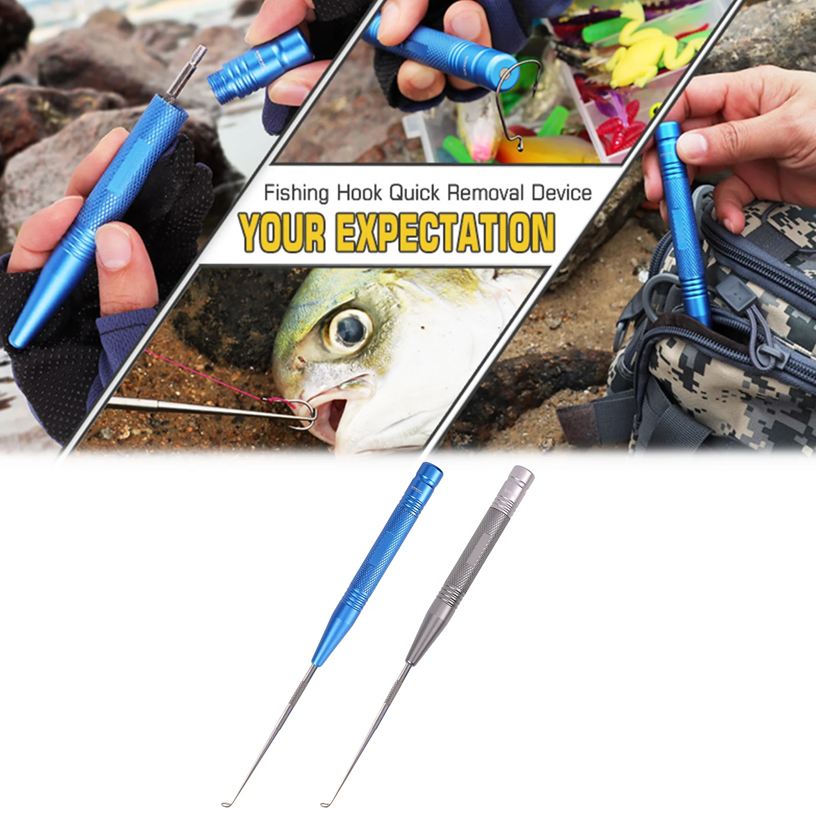 

Fishing Hook Quick Removers Fish Hook Disconnect Device Fishing Accessory Stainless Steel Fishing Unhooking Disgorger Portable