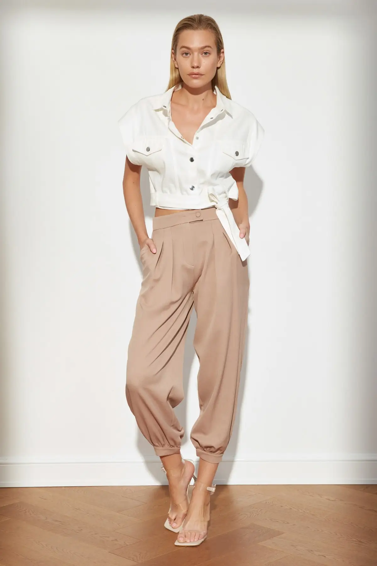 Trendyol Pettitoes Shirred Pants TWOSS21PL0614