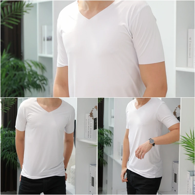 2021 летние Для мужчин ледяной шелк топы нижнее белье s майка Мужской боди Фитнес V