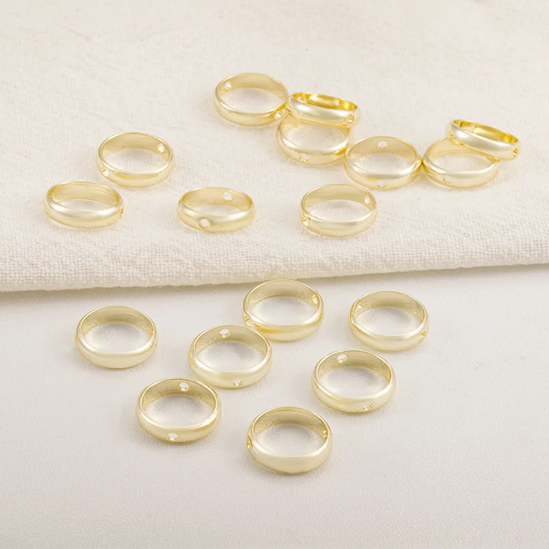 25pcs Circle Round Bead Frame for Diy Jewelry Making Ring Connectors Spacer Silver and Gold Color Handmade Bracelet Accessories