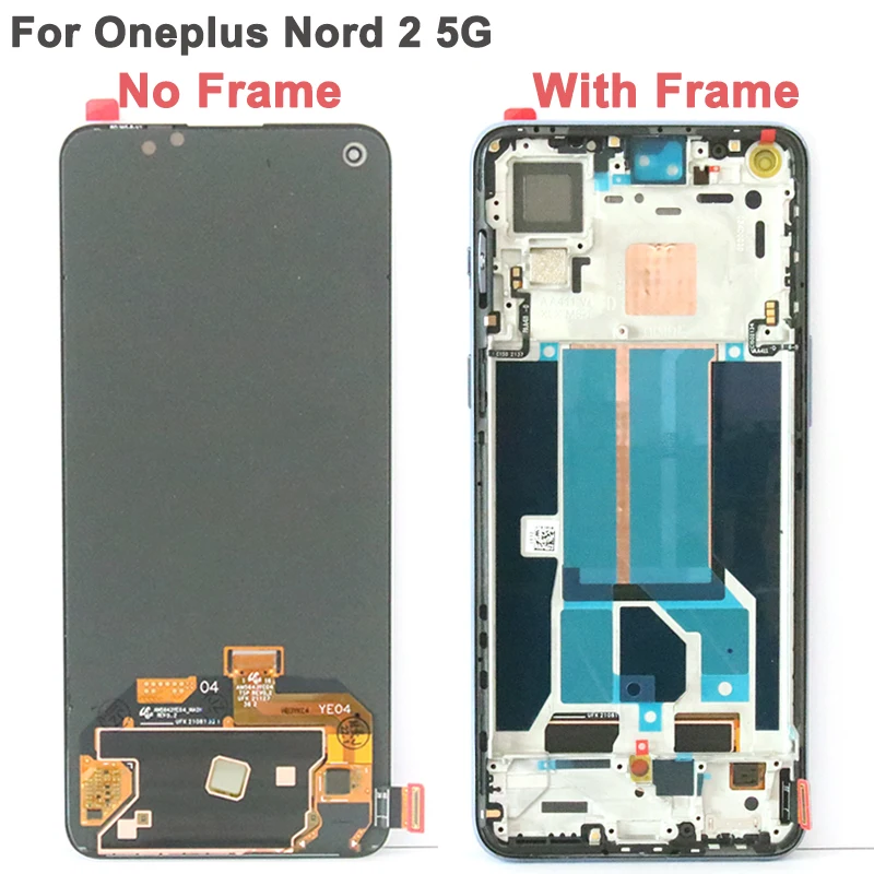 Оригинальный ЖК-дисплей AMOLED для OnePlus Nord 2 5G DN2101 DN2103 дисплей с сенсорным экраном