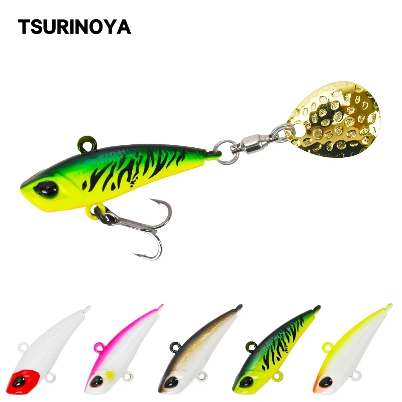 

TSURINOYA 5 шт. 12 г 17 г, металлическая приманка для рыбной ловли в виде ложки, вращающаяся Тонущая водная блесна с блестками, родственная щука, окунь, зимняя приманка в виде ложки