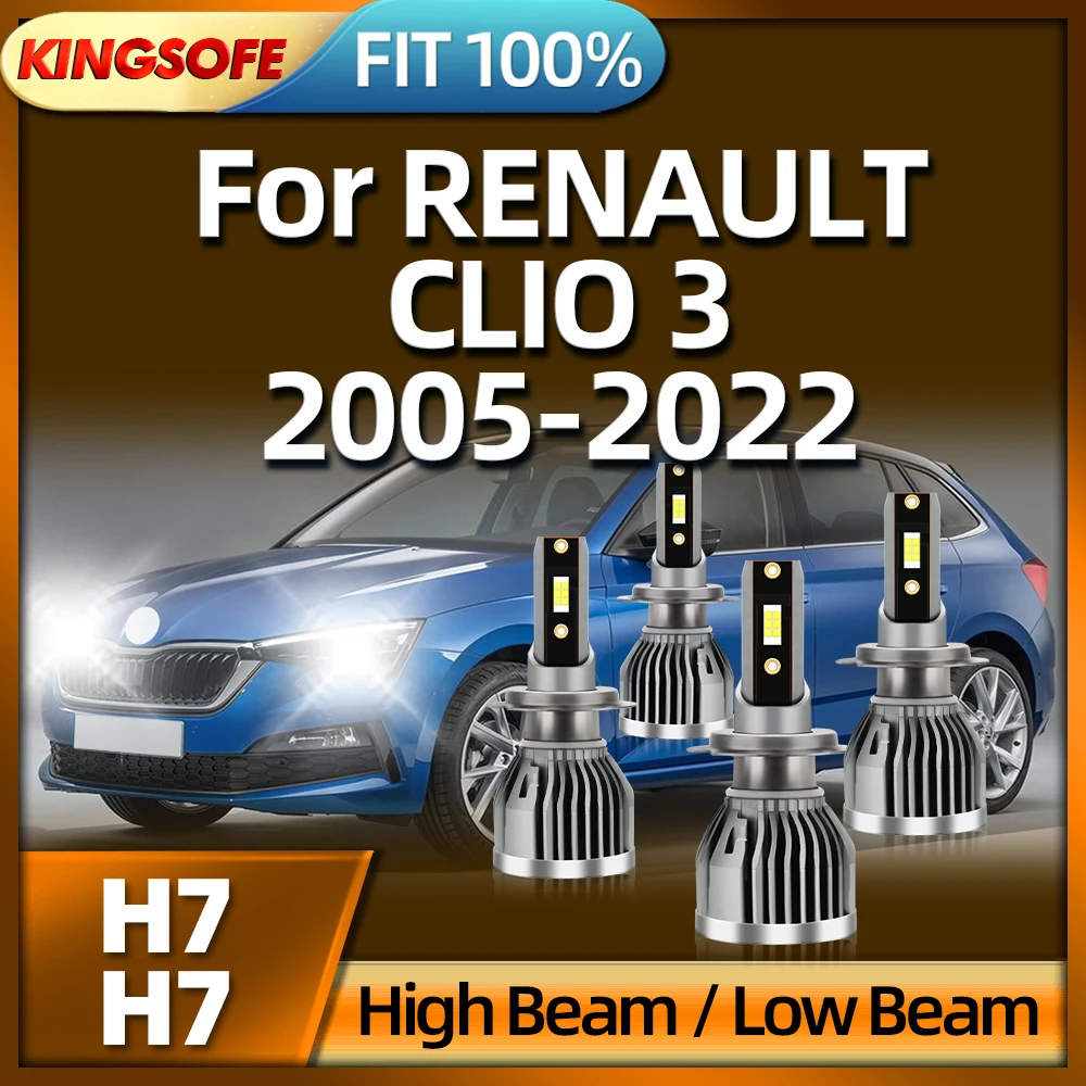 

Лампы для автомобильных фар KINGSOFE H7, лампы для автомобиля, лампы для освещения 6000K для RENAULT CLIO 3 2005 2006 2007 2008 2009 2010 2011 2012-2013