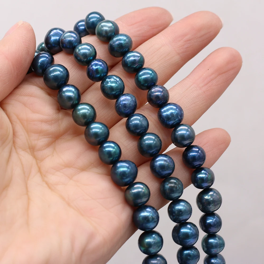 

Бусины из пресноводного жемчуга, круглые аксессуары для изготовления ювелирных изделий «сделай сам», элегантное ожерелье, браслет, 36 см