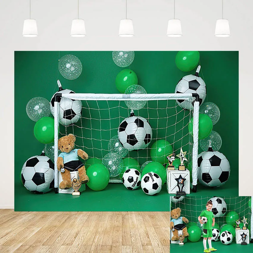

Mehofond Boy Birthday Theme Photography Background Football Field Sports Balloons Baby Shower Backdrop Photo Studio Photozone
