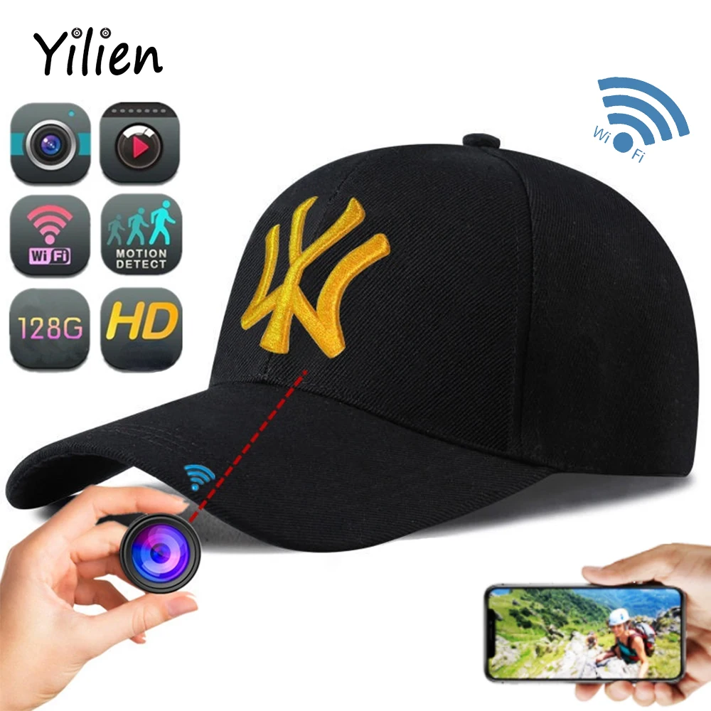 

Горячая Распродажа, носимая кепка с Wi-Fi 4K HD камерой для записи видео на открытом воздухе с аудио видеокамерой DVR, секретная камера, шляпа