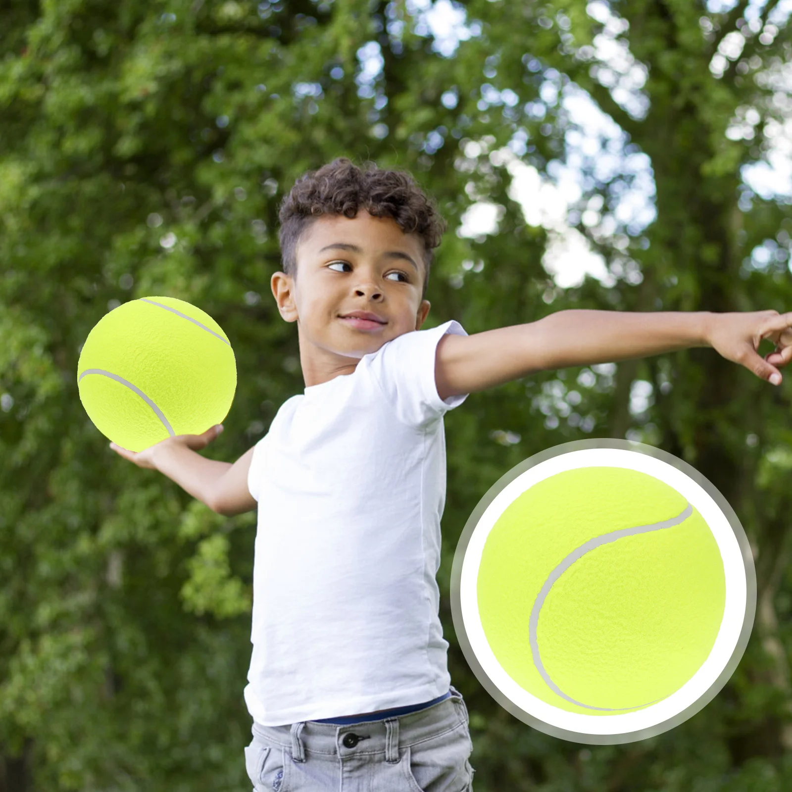 

Tennis Pet Dog Giant 24Cm Training Toy Outdoor 9.5 Inch Dogs Beginner Practice Squeaky Big Toys Playing Large Kids Inflatable
