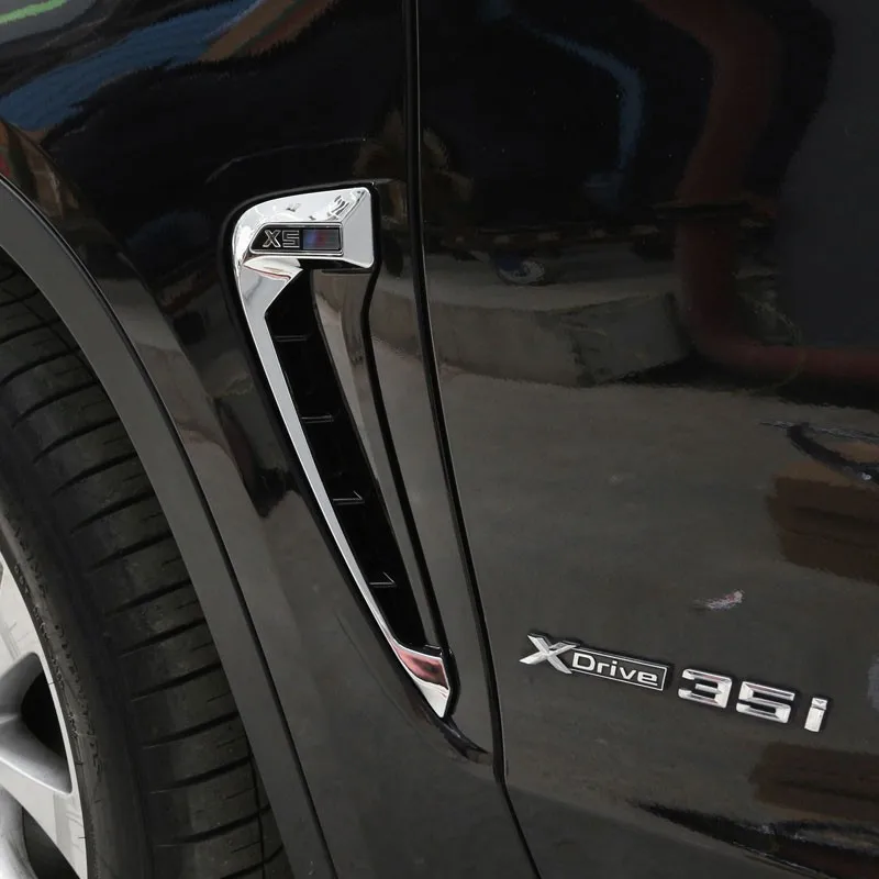 

Для BMW X5 F15 2014 2015 2016 2017 автомобильный Стайлинг ABS хромированные боковые крылья направляющие воздуха вентиляционные отверстия рамка отделка А...