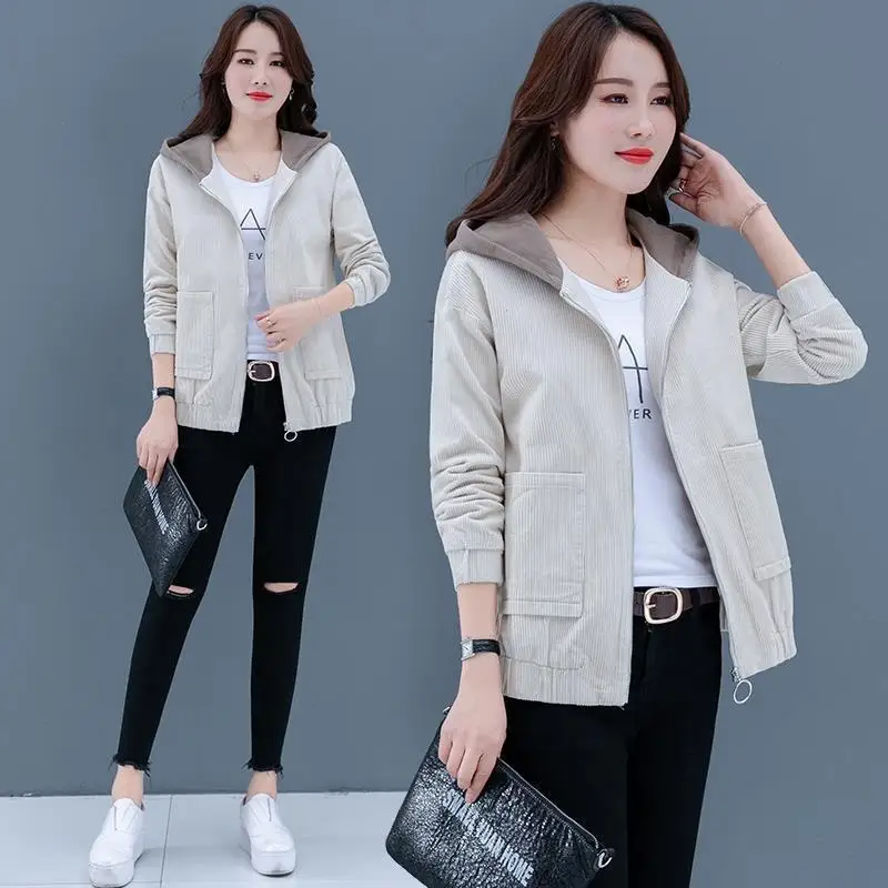 Модная Вельветовая Женская Осенняя новая Корейская простая однотонная куртка