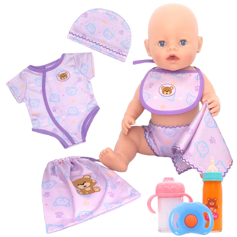 Фото Милый купальник для американской куклы 16-18 дюймов с принтом Sweet Heart, одежда для куклы 43 см, подарок для новорожденных и детей №3