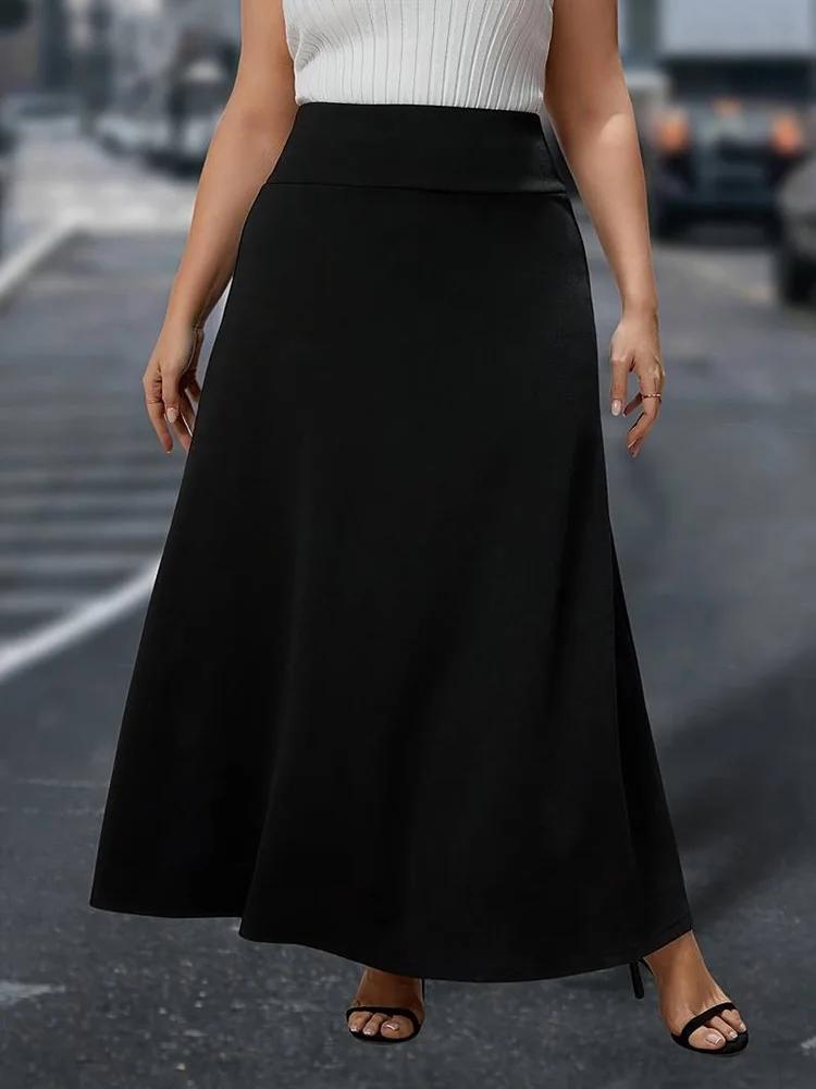 Юбка-трапеция Женская трикотажная с завышенной талией