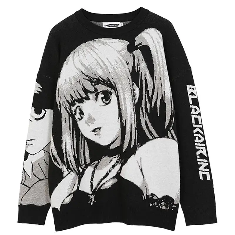 

Зимние свитера в стиле хип-хоп оверсайз, вязаные пуловеры, уличная одежда, хлопковые свободные модные повседневные мужские и женские свитер...