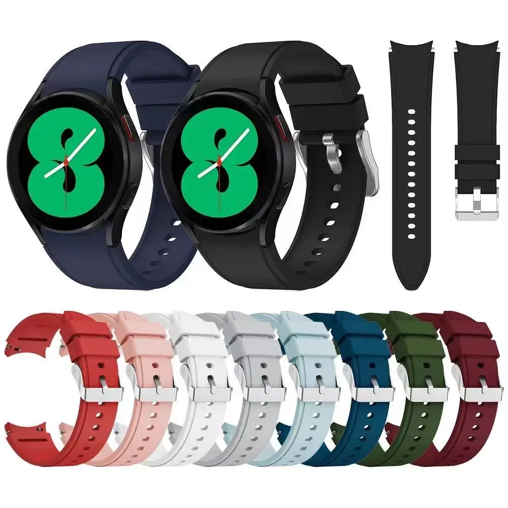 

20mm Silicone Strap for Samsung Watch Galaxy 4 44mm 40mm No Gap Bracelet Wristband for Samsung Watch 4 Classic 46mm 42mm Band