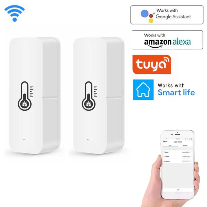 Умный датчик температуры и влажности Aubess Tuya Wi-Fi сенсор с звуковым сигналом