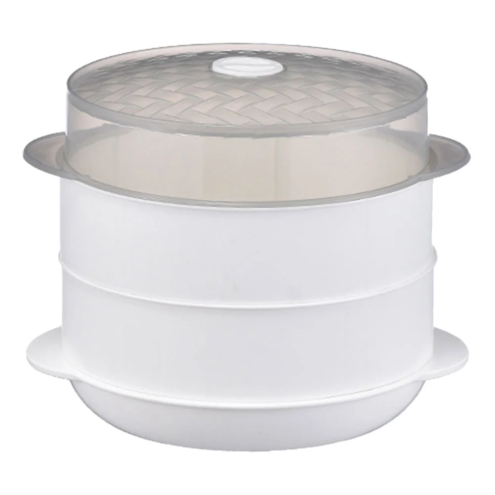 

1 Set Steamer High Temperature Useful Double-layer Cooking Steamer Food Steamer Microwave Oven Steamer