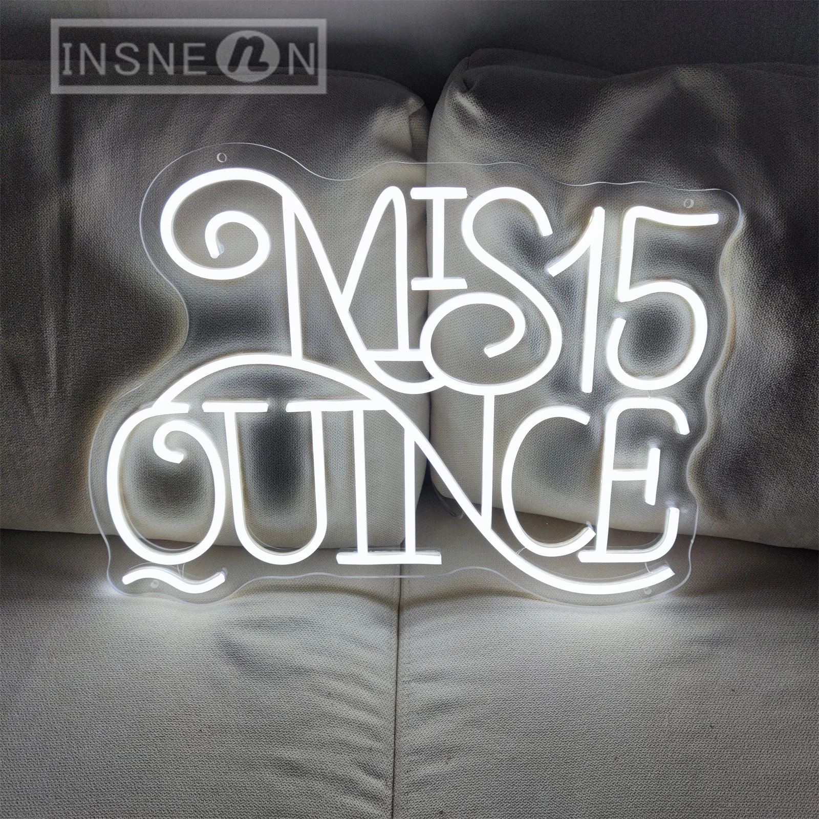 

Neon Sign Light Mis Quince15 Spanish Birthday LED Neon Light Signs Happy Birthday Decoration Room Wall Party Decor with Adapter