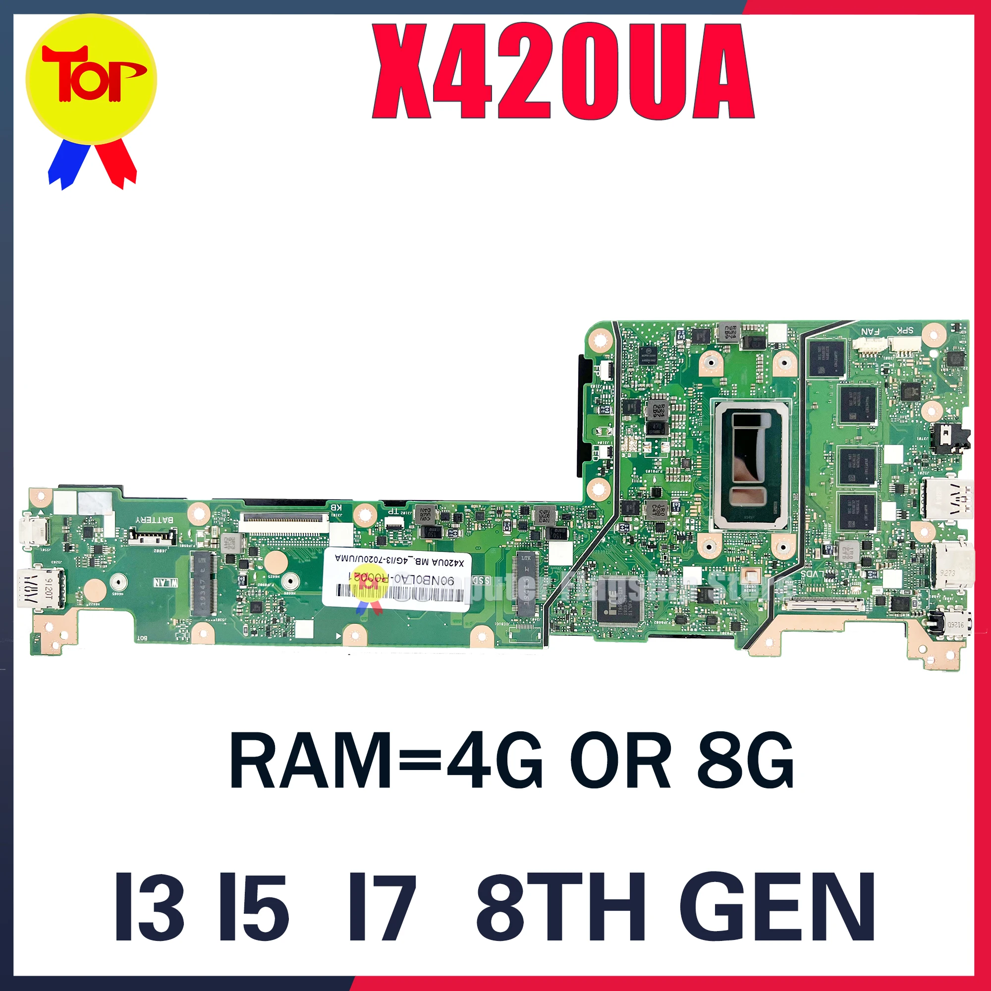 Материнская плата KEFU X420U для ноутбука ASUS X420UA Y406U I3-7020U 4G или 8G RAM, материнская плата 100% рабочий Материнская плата KEFU X420U для ноутбука ASUS X420UA Y406U I3-7020U 4G или 8G RAM, материнская плата 100% рабочий
