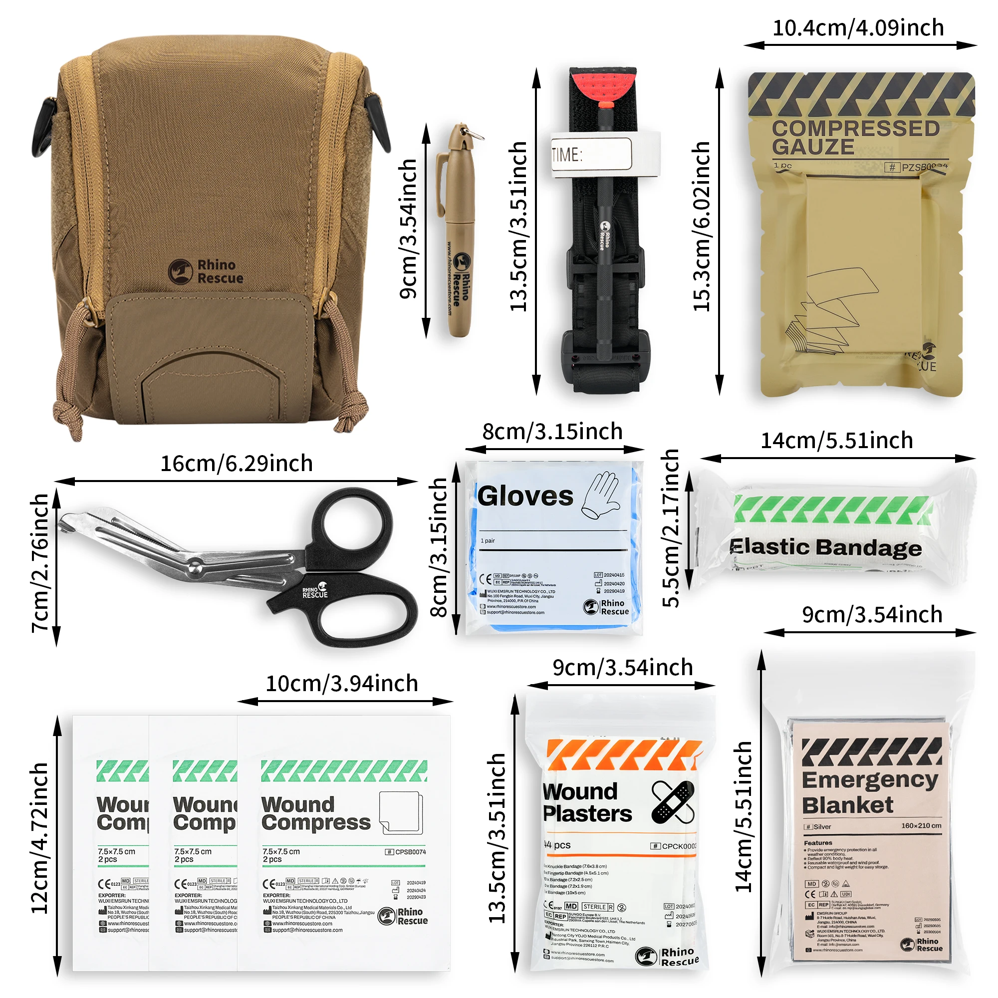 Фото Тактический комплект RHINO RESCUE MOLE IFAK |   Жгут, прессованная марля |   MOLLE-совместим с EMS, Survival & Range №4
