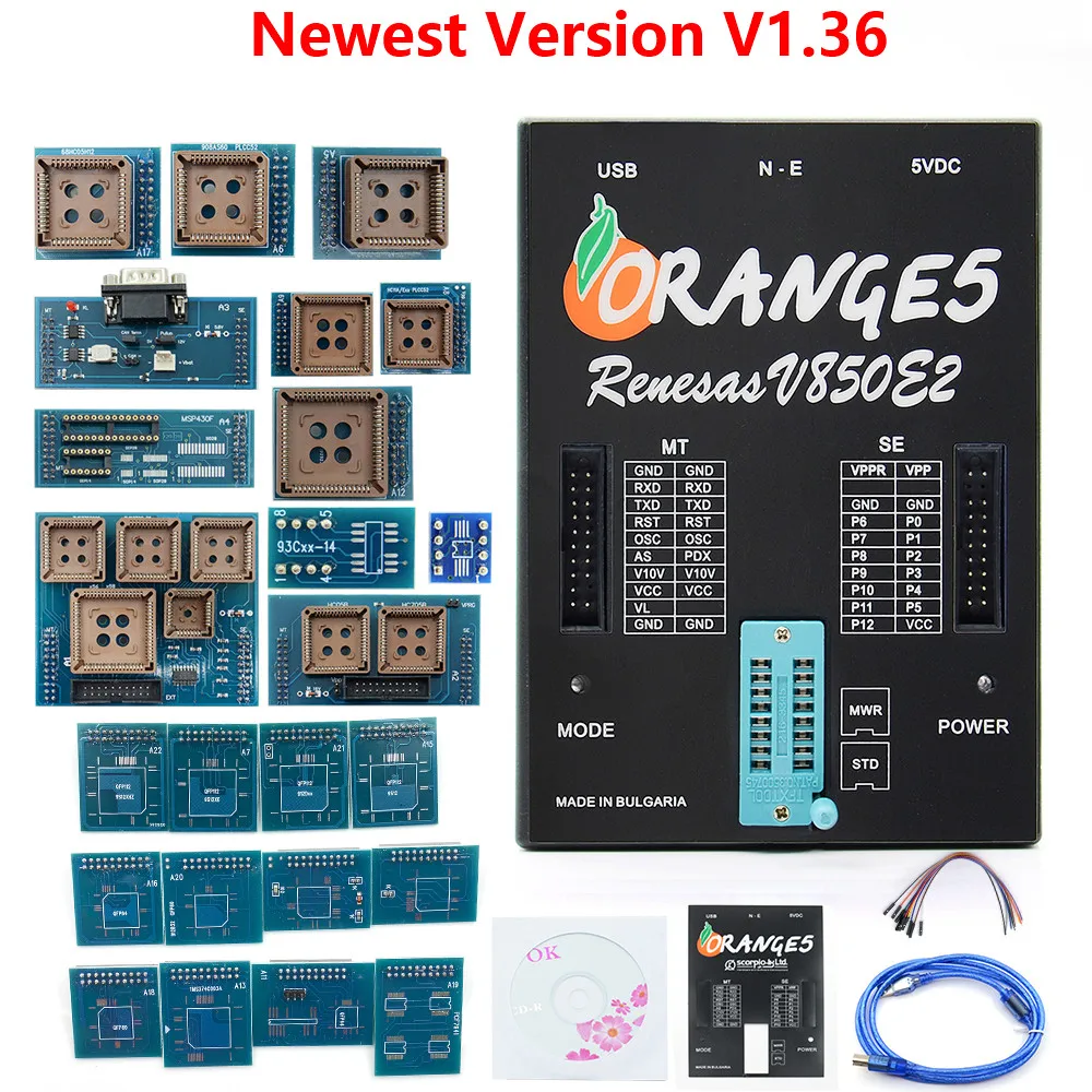 

2023 Высококачественный программатор OEM Orange 5 Orange 5 с полным адаптером Orange 5 V850E2, программное обеспечение v1.40, новейшая версия