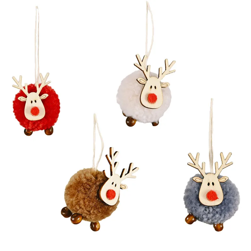 

Фетровые подвески в виде лося и елки