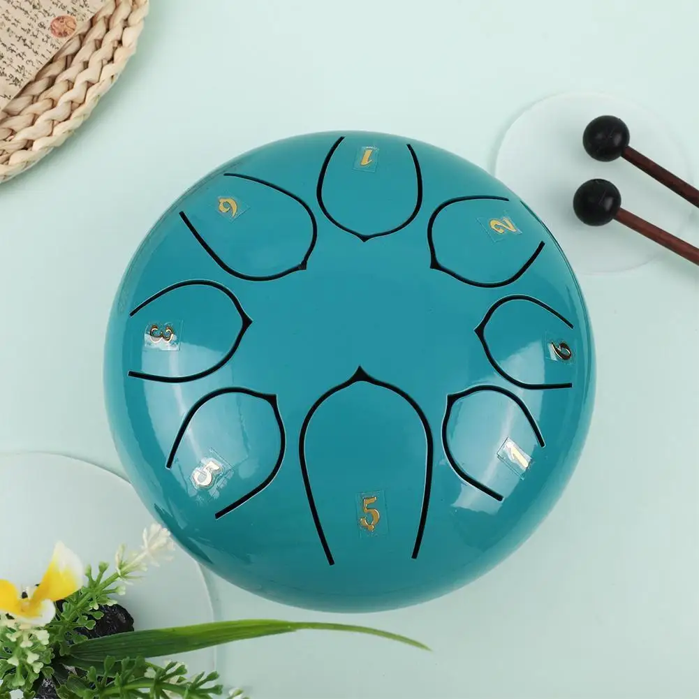 

6inch 8 Tone Steel Tongue Drum Hand Pan Drum Drumstick Tambourine Yoga Gift Music Relaxation Glucopon Percussion Instrument O7L4