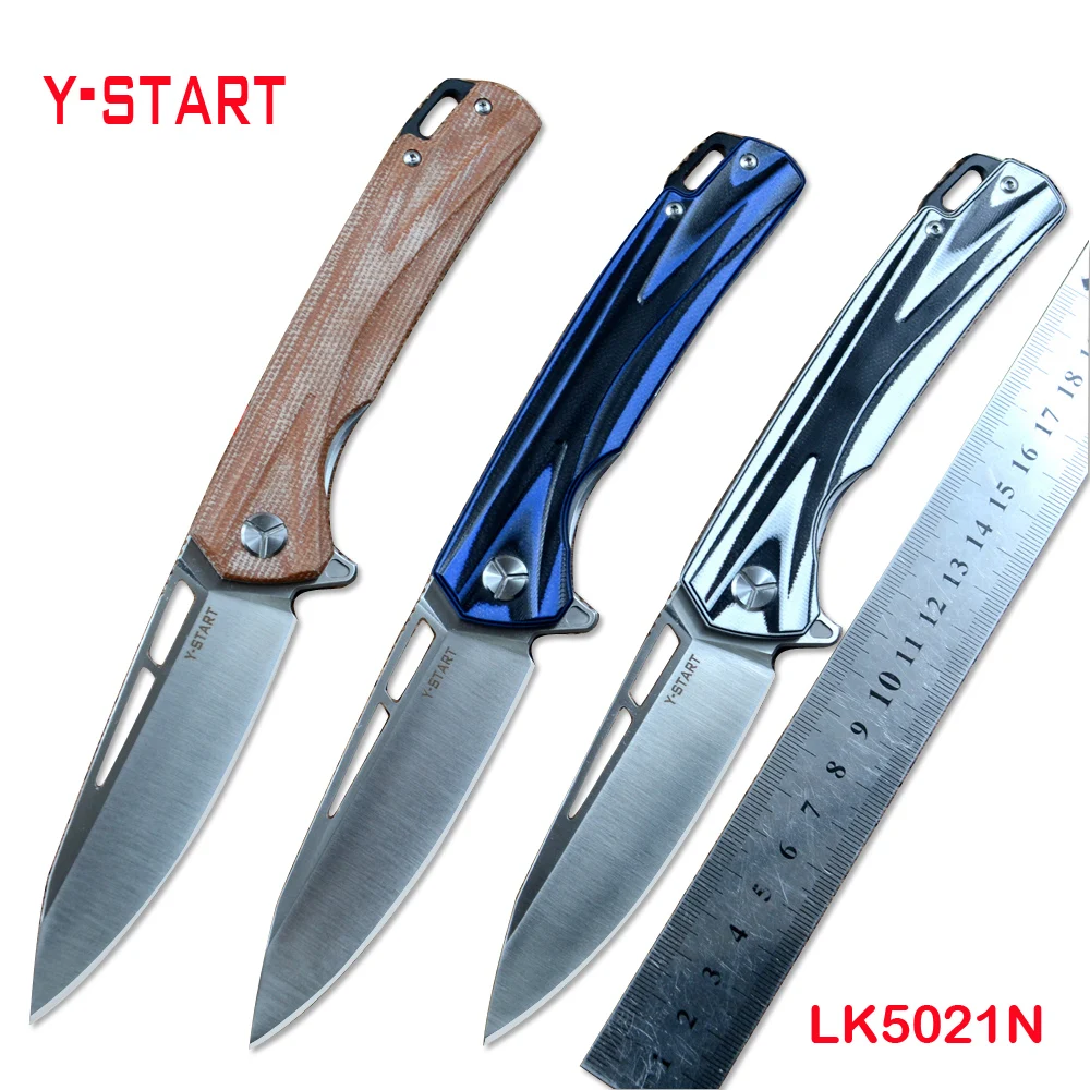 

Y-START New Pocket Hunting Outdoor Folder Knives VG10 Steel Blade G10 Micarta Handle Utility EDC LK5021N