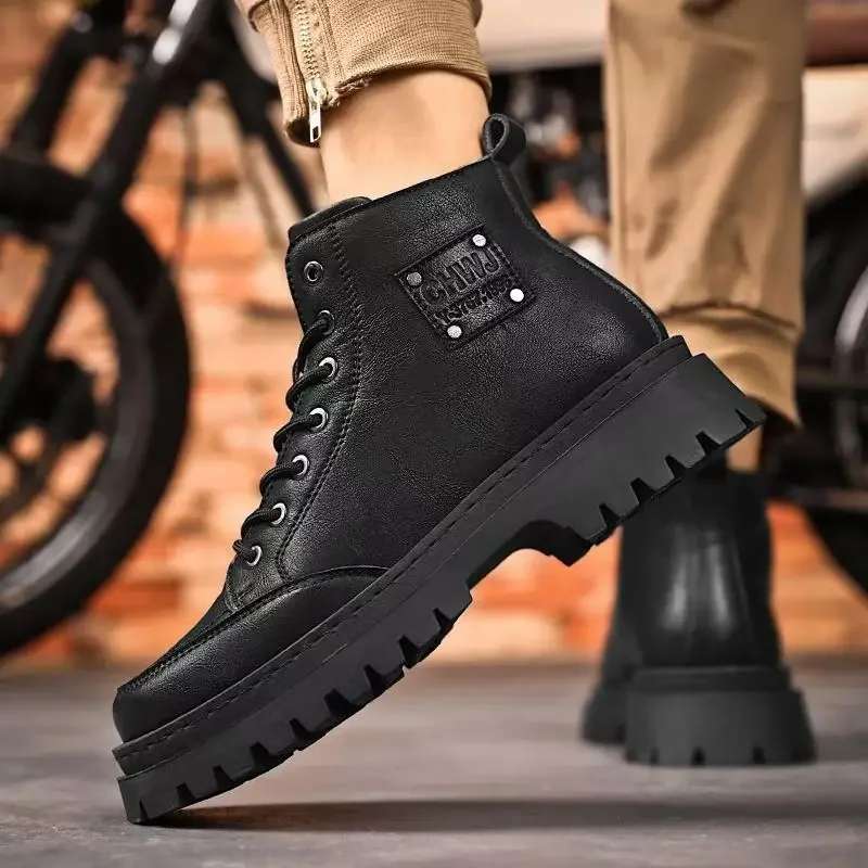 Мужские походные ботинки высокого качества осенние из натуральной кожи в