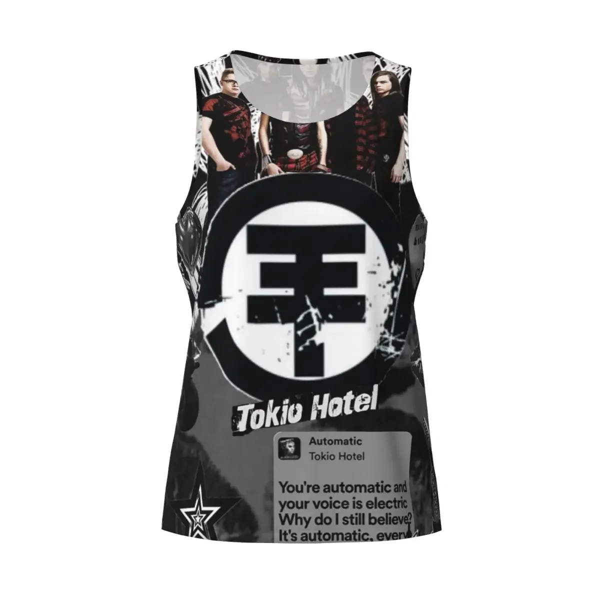 Фото Быстросохнущая дышащая майка без рукавов для спортзала Tokio Hotel, для бодибилдинга №2