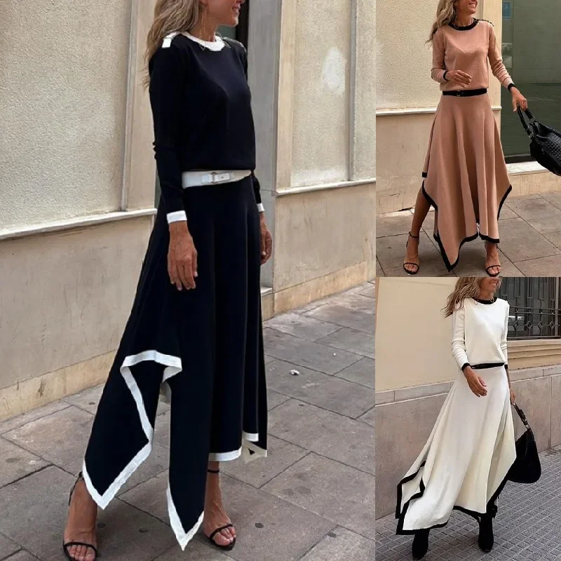 Женский элегантный комплект из двух предметов с юбкой рубашка длинным рукавом Y2K