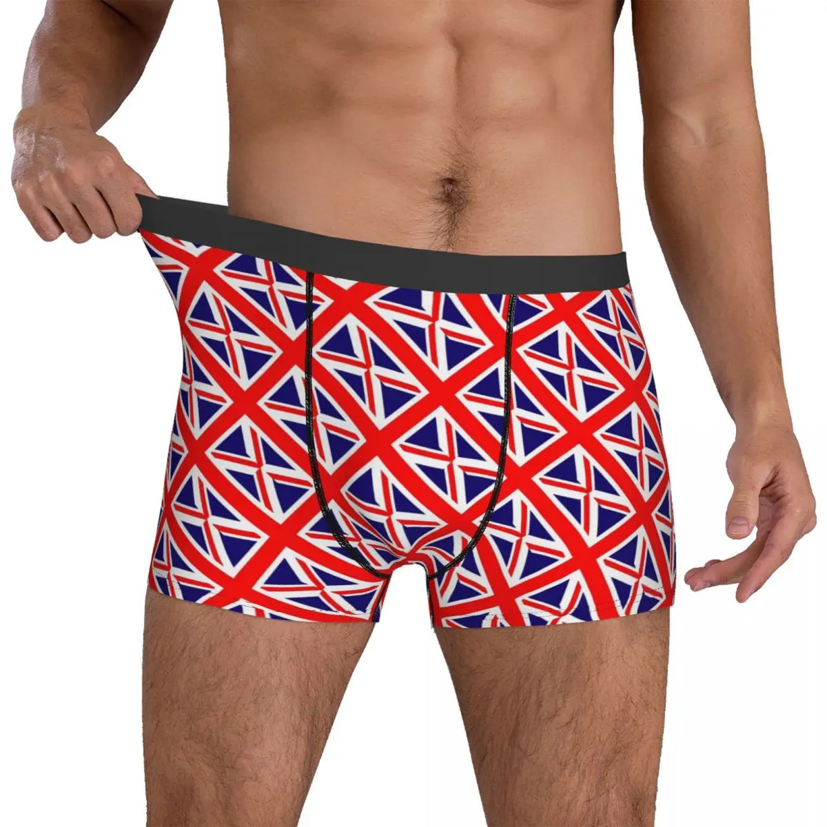 

Трусы-боксеры с британским флагом, удобное нижнее белье в английском стиле с рисунком, мужские трусы-шорты с объемным карманом для багажника