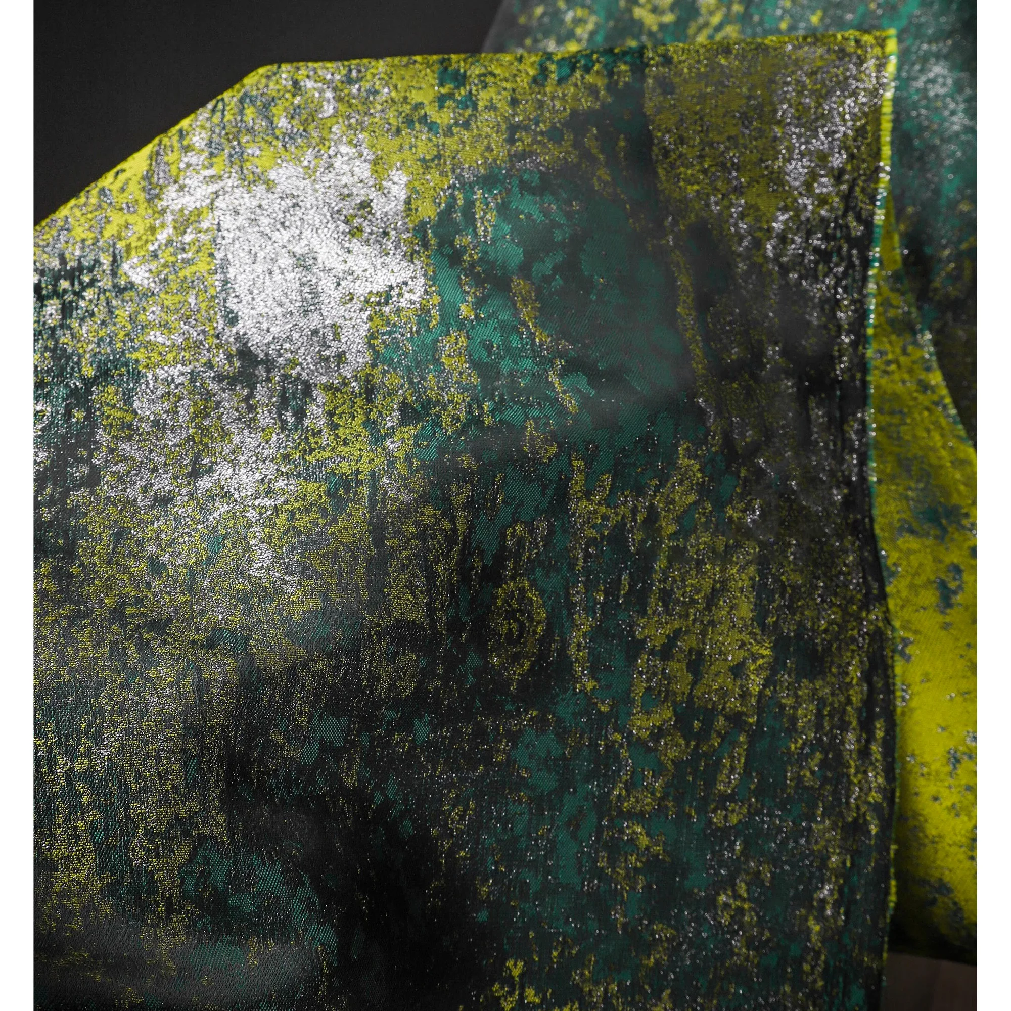 Синий позолоченный жаккардовый светоотражающий необычный золотой шелк ретро