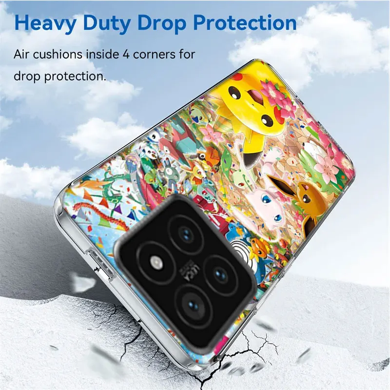 Прозрачный чехол для телефона Pokemones Pi Kas Xiaomi Poco F6 F5 Pro F3 X5 X4 NFC F4 X3 GT M5 M5S M4 M3 F2 F1 Cover Coque