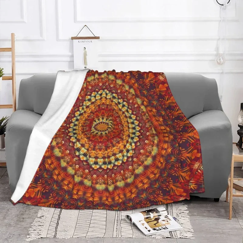 

Mandala Fleece Spring/Autumn Tribal Gypsy Hippie Breathable Lightweight Throw Blanket For Home Bedroom Bedspread