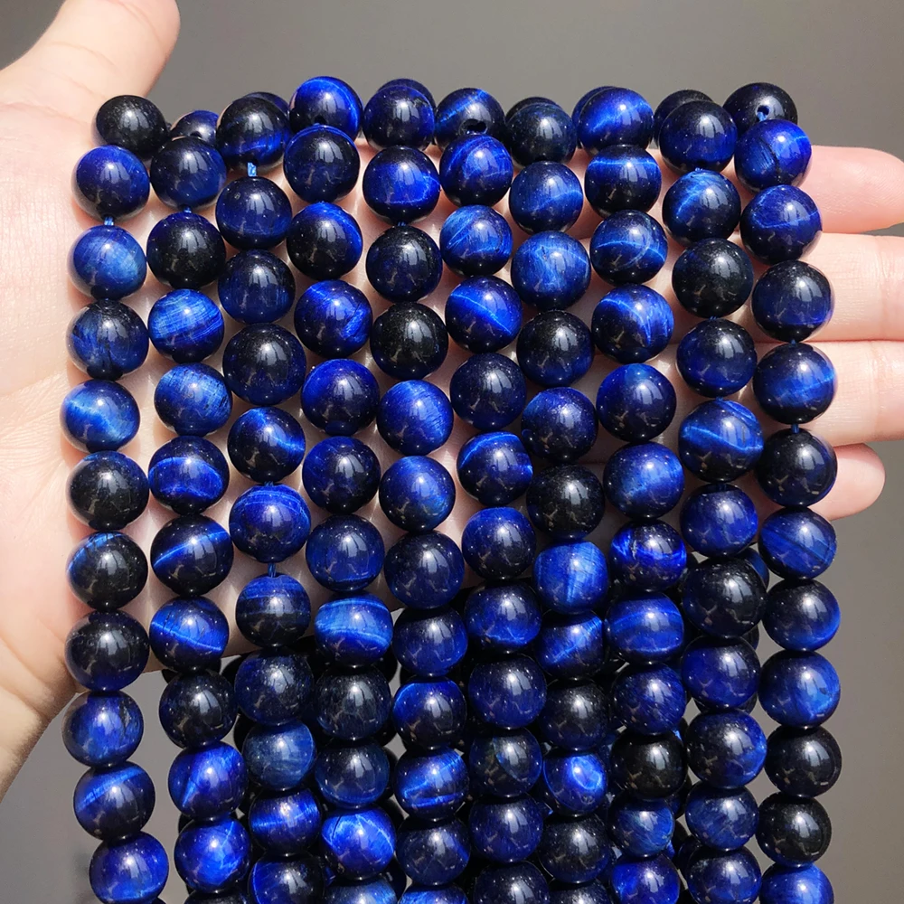 

Natural Blue Tiger Eye Stone Beads Round Beads For Jewelry Making 15inch Pick Size 6.8.10.12mm Making Diy Bracelet wholesale