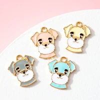 10pcs enamel dog charm gold plated pendant for jewerly making bracelet findings women necklace earrings accessories craft diy
