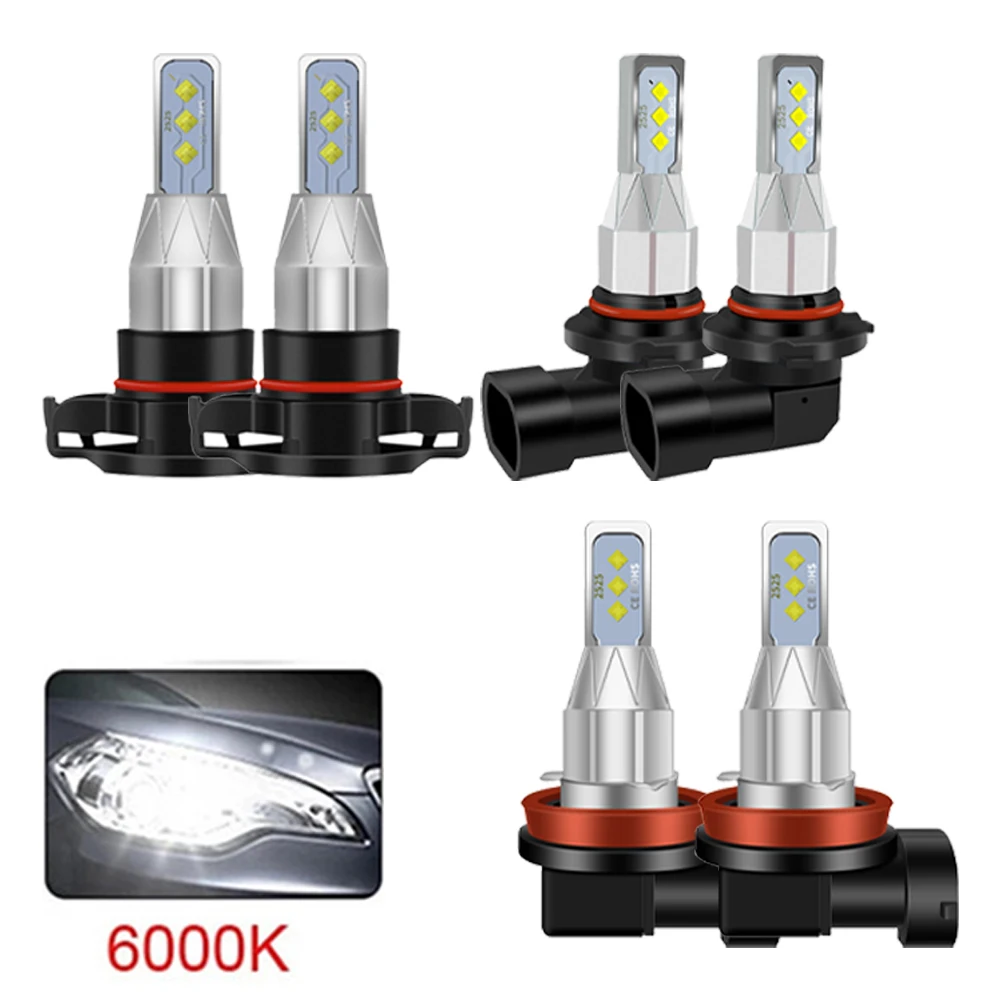 

6Pcs 6000K LED Headlight Hi/Lo+Fog Bulbs Kit Fits For Chevy 1500 2007-2015 Automobiles Light Accessories