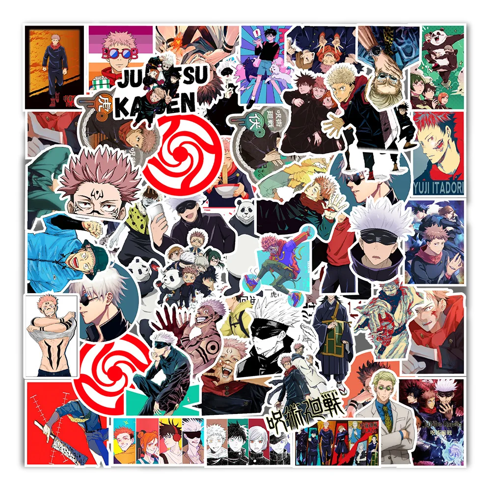 

50PPCS Gojo Satoru Jujutsu Kaisen Anime Yuji Itadori Kugisaki Nobara Waterproof Stickers Graffiti Luggage Fridge Cartoon Toy