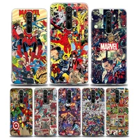 comics marvel characters clear phone case for redmi 10c note 11 11s 11t 10 10s 9 9s 8 8t 7 pro 5g 4g plus soft silicone case