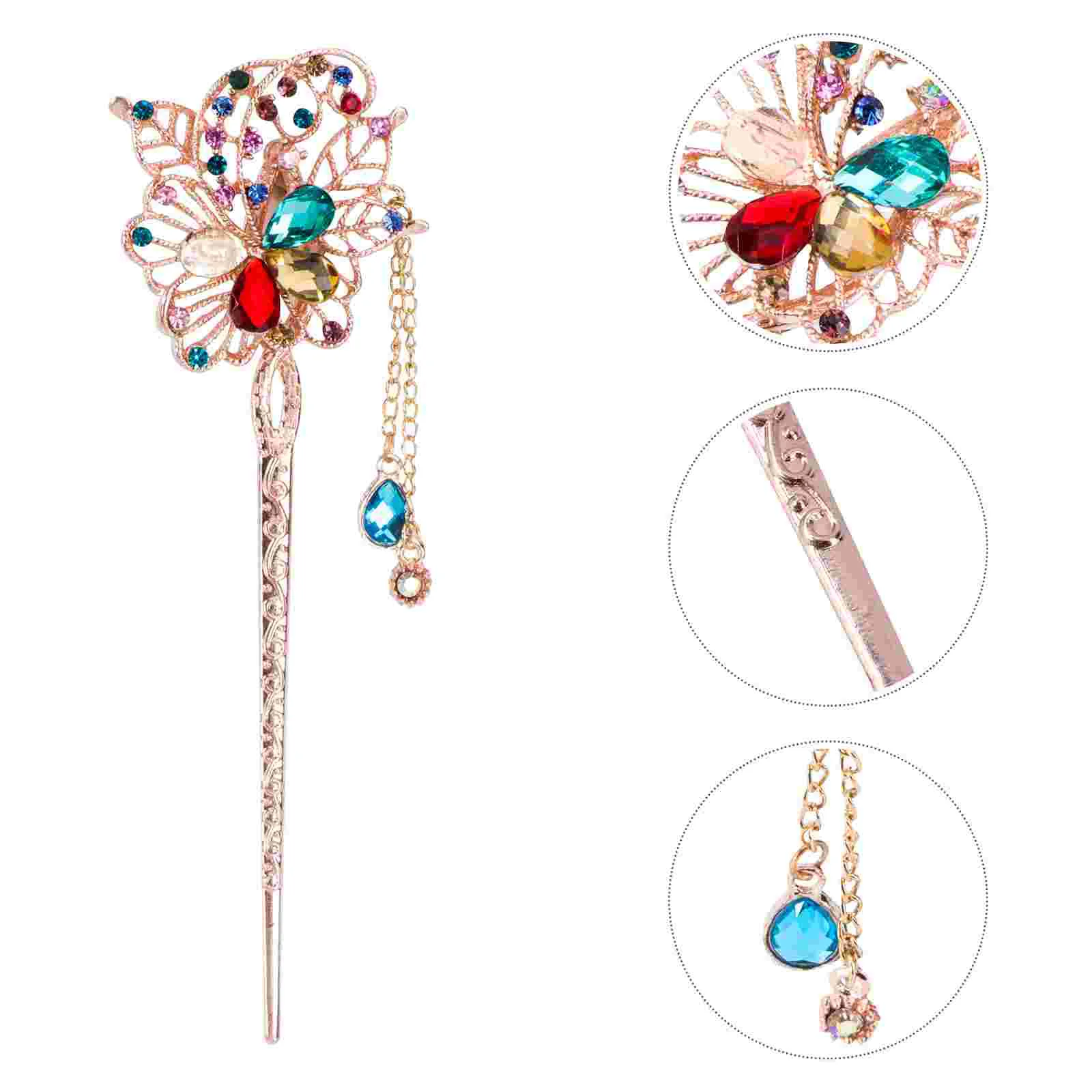 

Hair Chopsticks Stick Sticks Chinese Accessories Women Gift Japanese Rhinestone Clip Elegant Day Teachers Fork Hairpin Clips