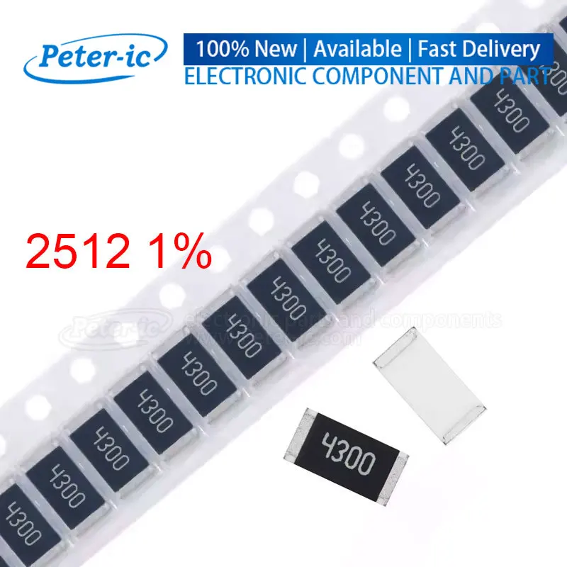 (50 шт.) 2512 1% 1 Вт SMD резистор 0R 1R 2R 3R 5.1R 10R 20R 33R 39R 47R 51R 100R 200R 510R 1K 4 7 K 10K 15K 16K 30K 100K 200K Ом