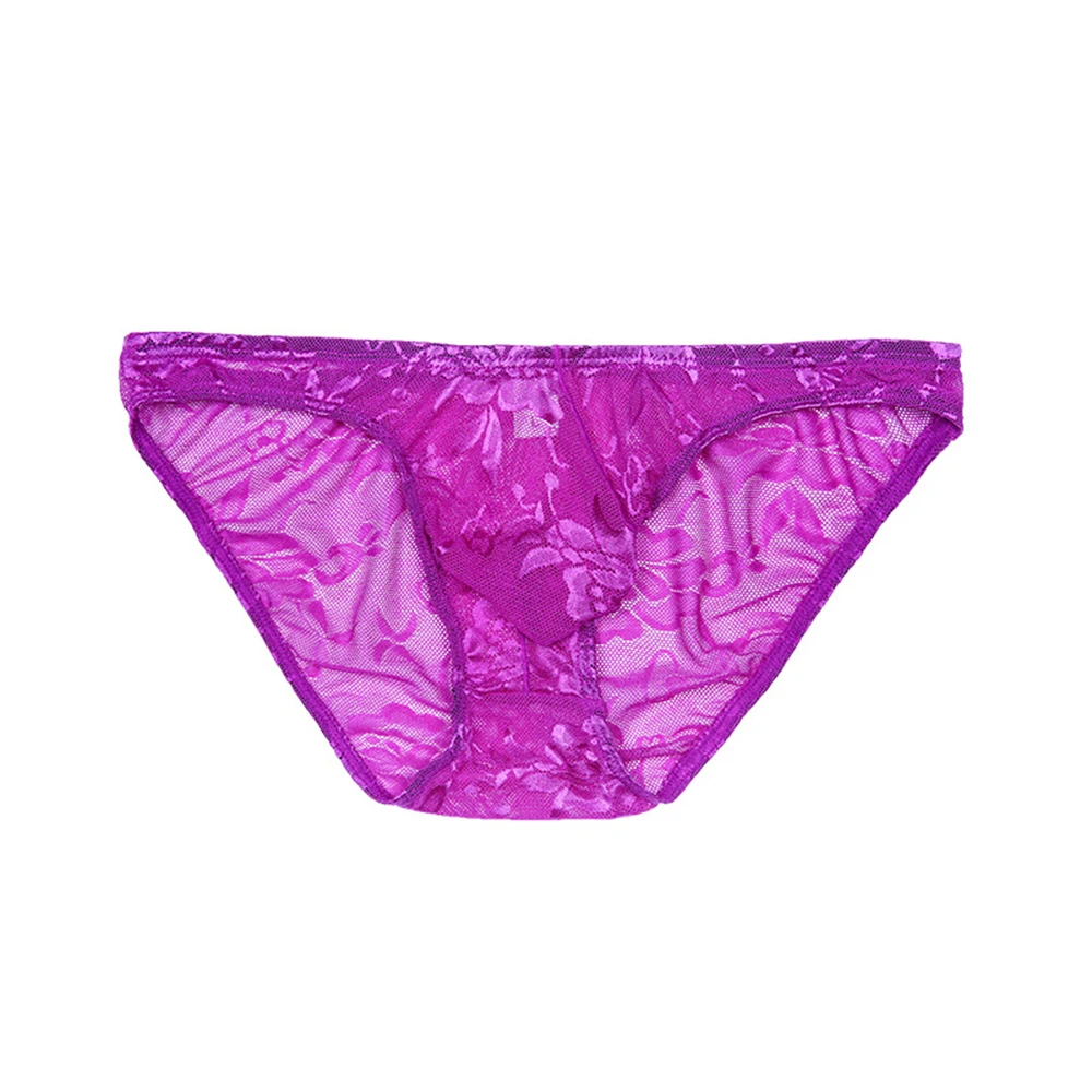 

Men Sexy Briefs Lace Low Rise Underpants Mesh G-String Breathable Underwear See Through Thong Passion Panties Stylish Lingerie