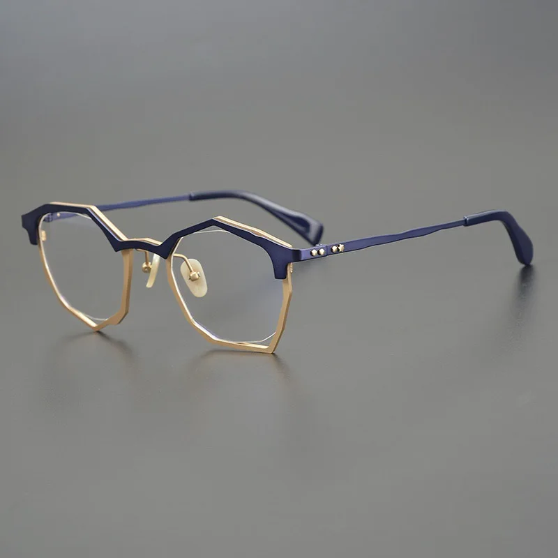 

Оправа для очков в ретро стиле для мужчин и женщин, винтажные дизайнерские оптические очки из чистого титана, для чтения при близорукости, индивидуализированные