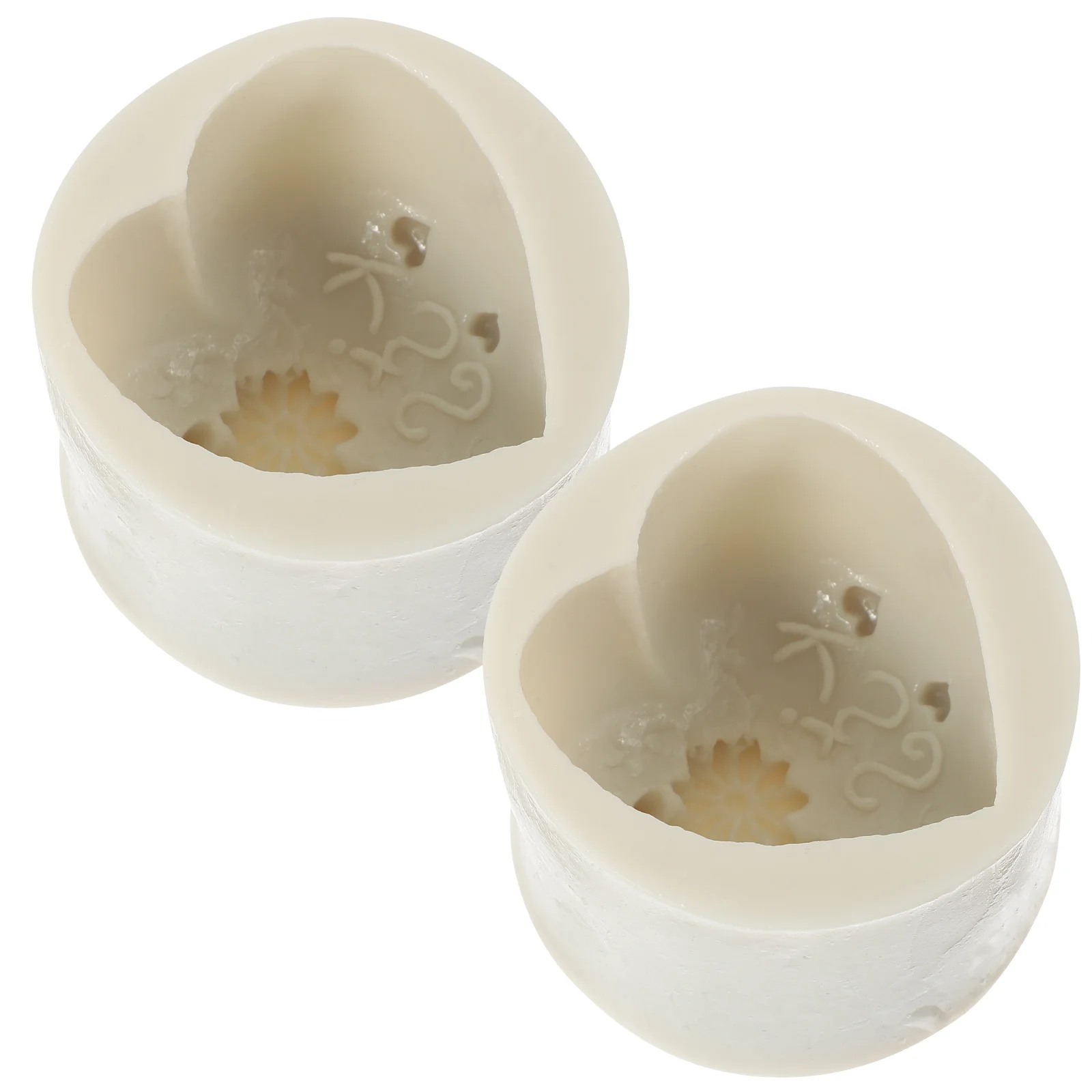 

2 Pcs Heart Shaped Silicone Mold Silicone Chocolate Mold Aromatherapy Silica Gel
