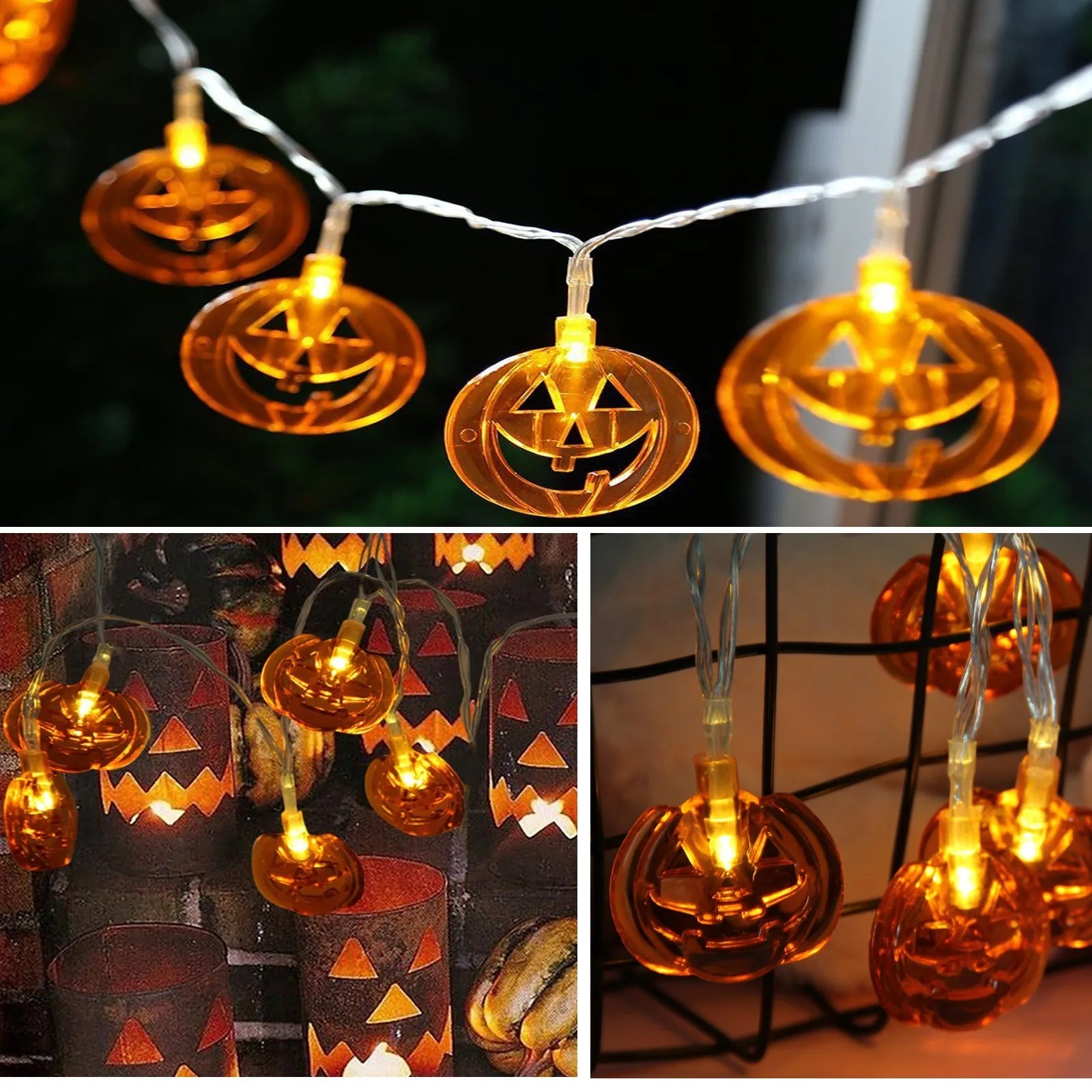 

6m 40led Halloween Pumpkin Ghost Skeletons Bat Spider Led Light String Festival Bar Home Party Decor Halloween Ornament