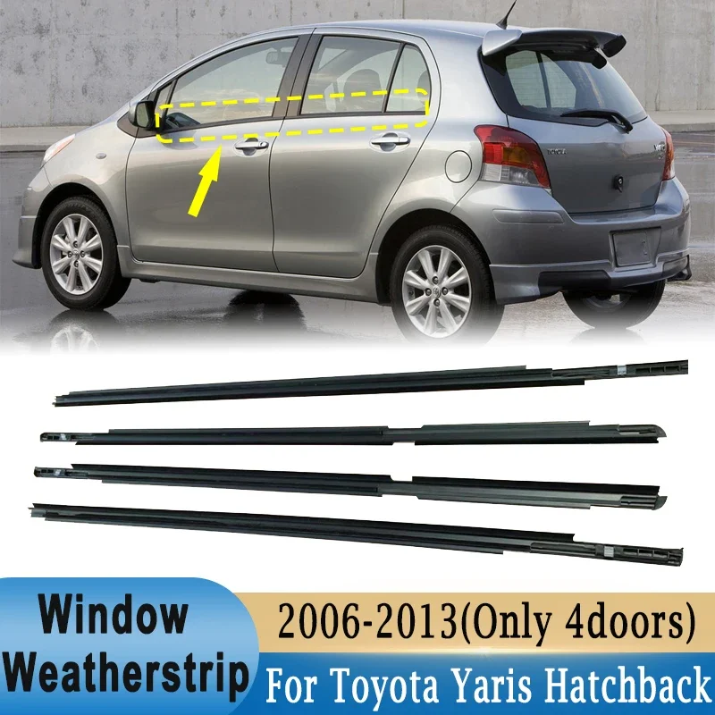 4 шт. уплотнительные ленты для окон Toyota Yaris Hatchback 2006-2013 (4 двери)