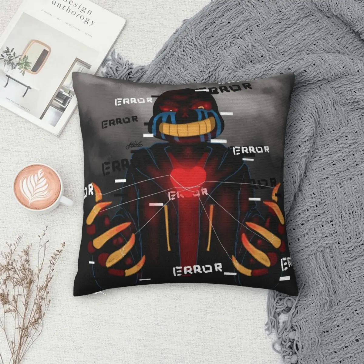 Чехол для подушки на молнии с принтом из полиэстера и льна 18 дюймов |