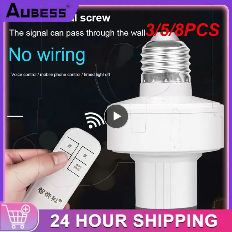 

3/5/8PCS 220v E27 Bulb Remote Control Smart Home Multifunction Smart Timer Switch Wireless Smart Home Accessories