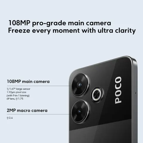 Смартфон POCO M6, глобальная версия, Helio G91 Ultra, 108 МП, основная камера Pro-Grade, 33 Вт, быстрая зарядка, аккумулятор 5030 мАч
